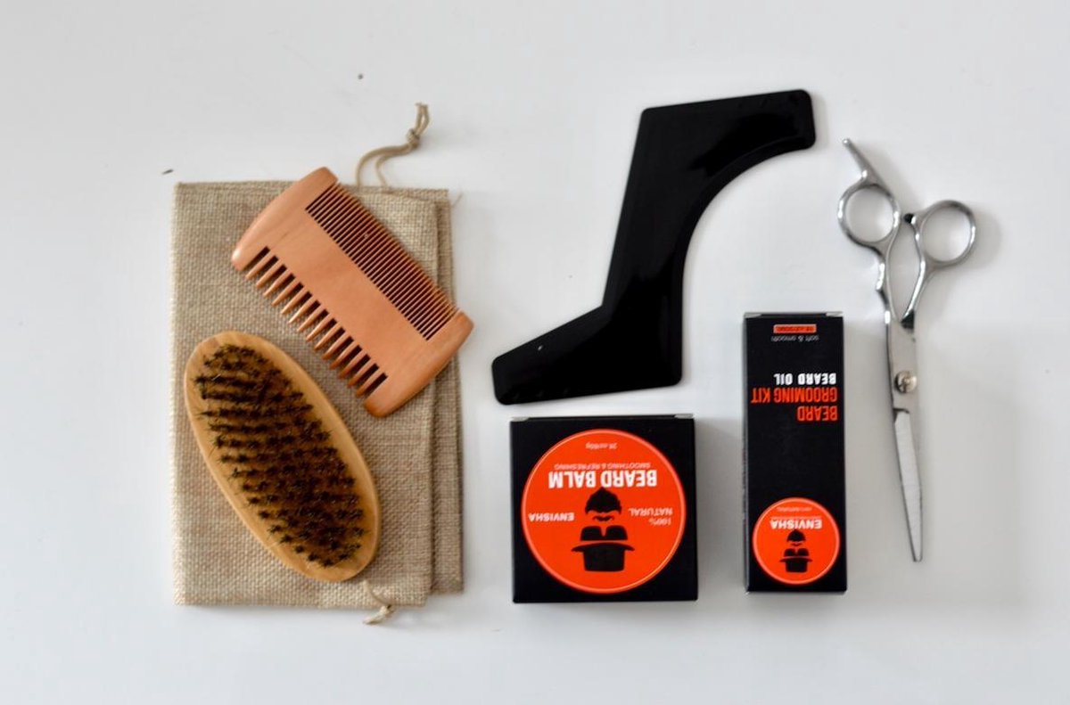 Baardverzorging Set Mannen - Baard Groeiset -  Baardolie - Baardbalsem - Baardkam - Giftset - Baardset Geschenkset - Cadeau voor Hem - 8 delig