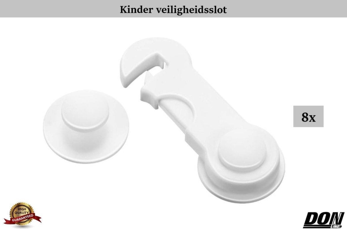 8 Stuks - Kinder Veiligheidsslot - Kast slot - Kinder slotjes - Baby Lock - Deurbeveiliging - Lade slot - Kinderslot - Kinder Veiligheid - Met Zeer krachtige 3M Tape