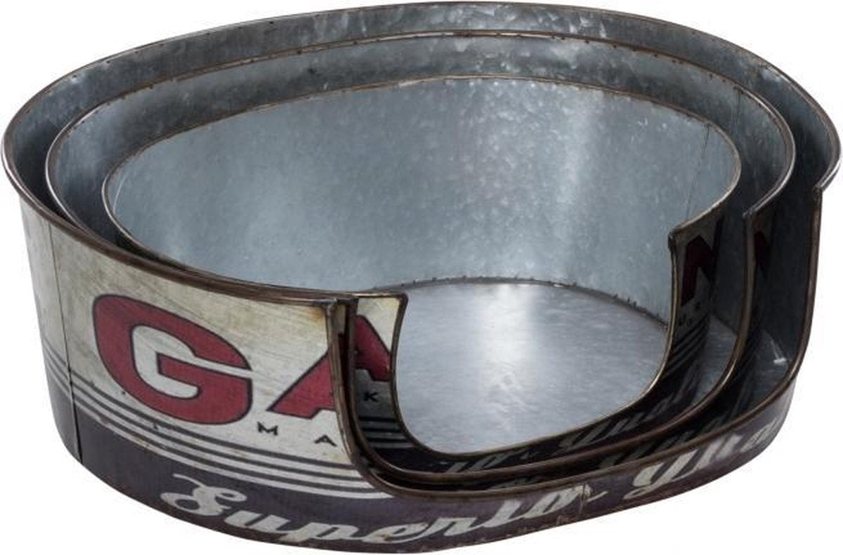 Zinc Basket Gasoline Retro Hondenmand 72x58x22cm