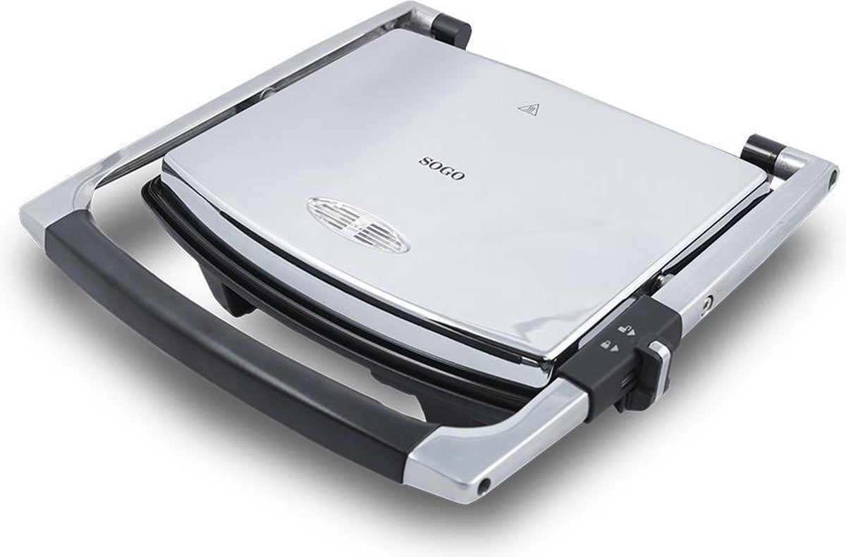 Sogo contactgrill RVS 2000W SS-7133 zilver/zwart