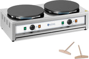 Royal Catering Pannenkoekenmaker - 2 verwarmingsplaten - 2 x 400 mm - 2 x 3.000 W