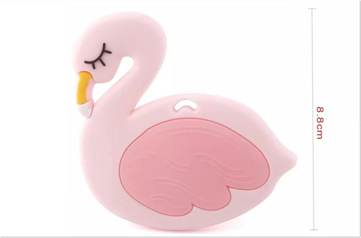 Bijtketting- Kauwketting- Flamingo- Roze- met Satijnkoord-ADHD