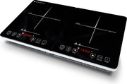 KitchenBrothers Inductie Kookplaat - 2 Pits - Elektrisch - Vrijstaand - 1 Fase - 1500W + 2000W - Timer - 60-240°C - Zwart
