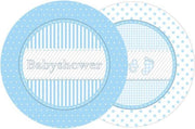 Dessertborden 'Babyshower' Blauw (8st) - babyshower its a boy - hoera een jongen - gebaksborden - blauw -