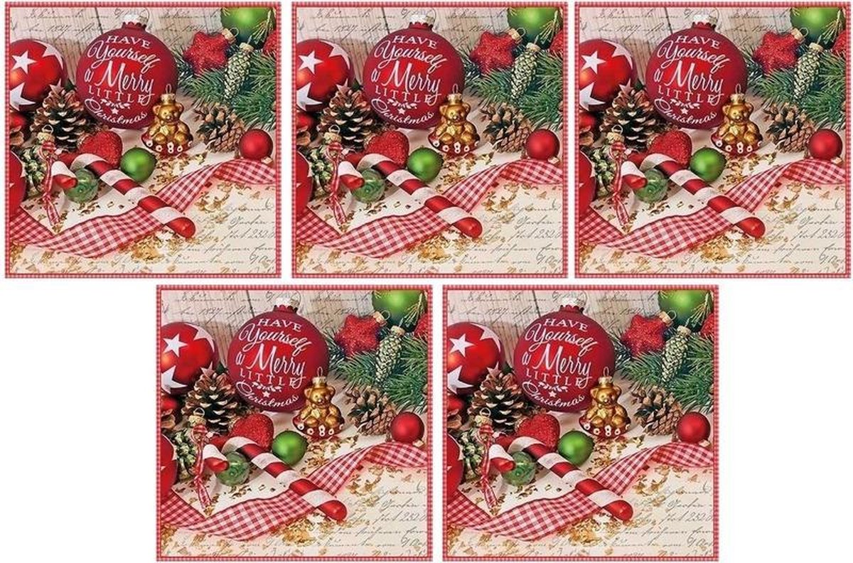100x Kerst servetten in kerstsfeer 33 x 33 cm - wegwerpservetten/kerstservetten