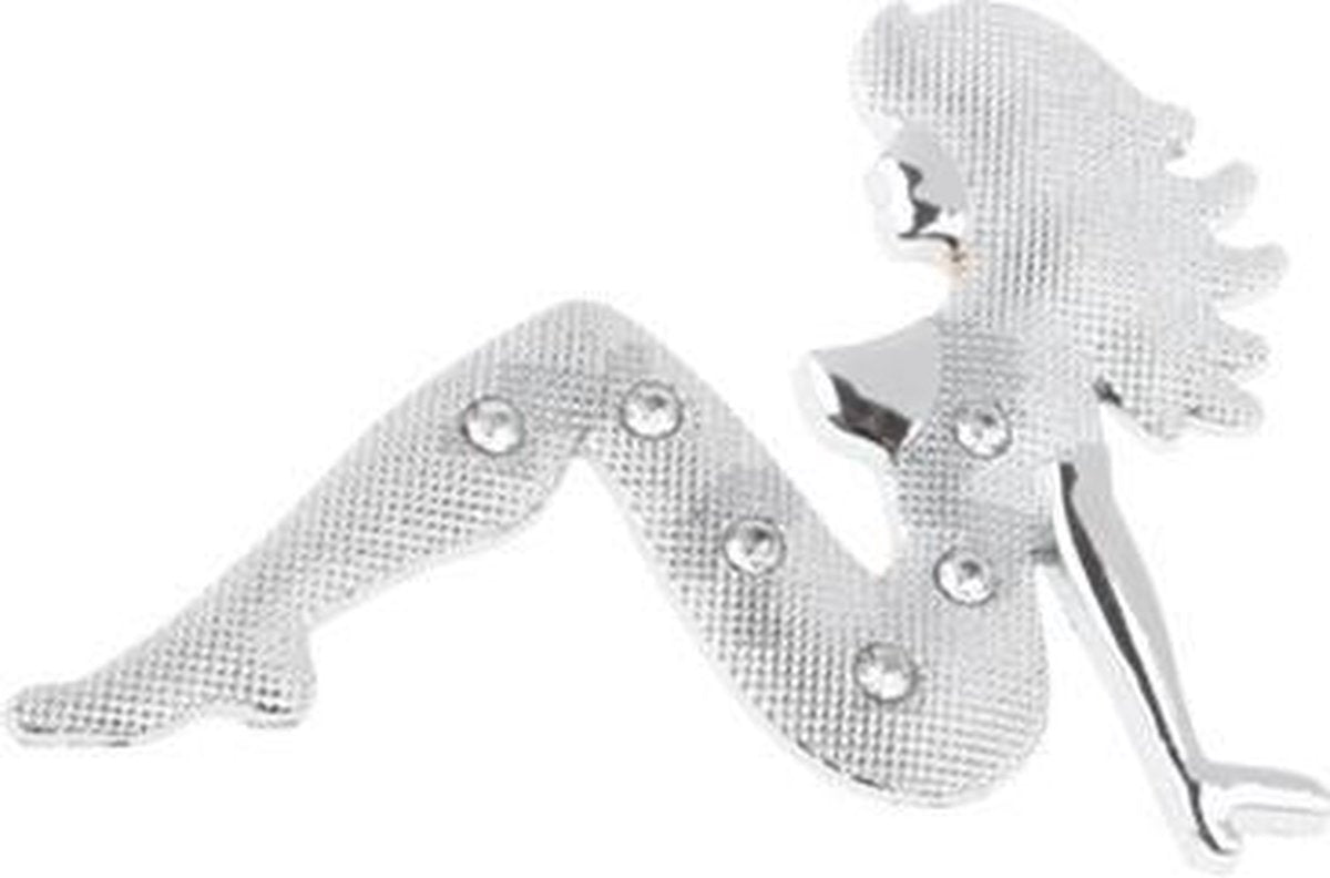 Beautiful Girl Diamond Metal Chrome Badges (zilver)