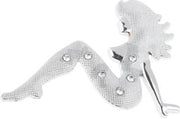 Beautiful Girl Diamond Metal Chrome Badges (zilver)