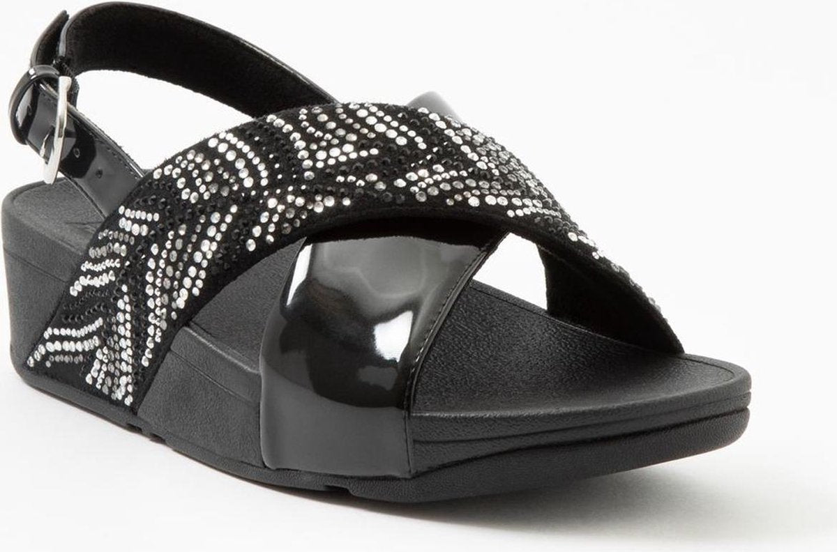 Fitflop - Dames schoenen - Lulu Crystal Feather Back-Strap Sandals - zwart - maat 39
