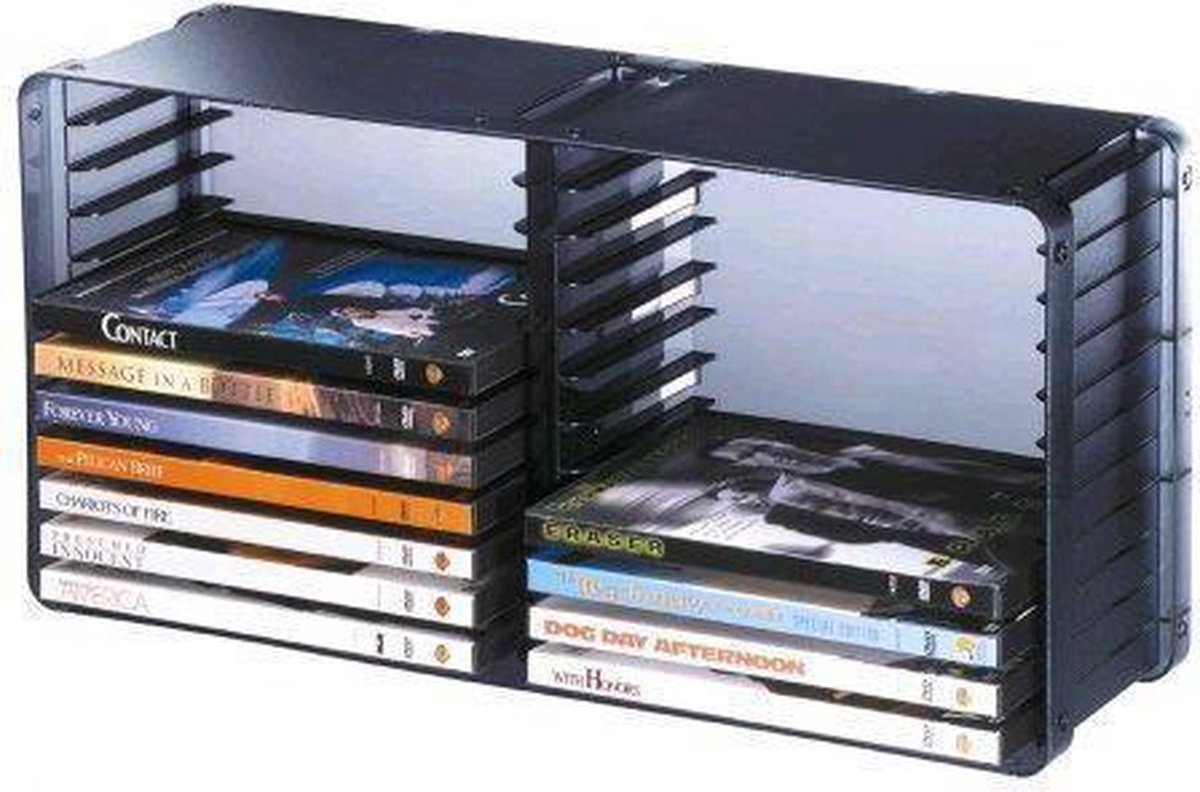 DVD opbergsysteem Domino voor het opbergen van 22 DVDs of Games. Uit te breiden met CD variant