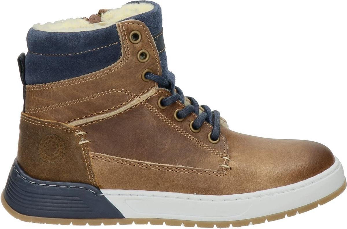 Nelson Kids jongens veterboot - Cognac - Maat 33