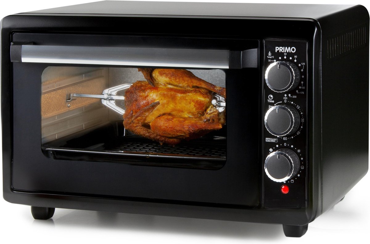 PRIMO PR252OV Oven - Hetelucht & Draaispit - Vrijstaand - 38L - Zwart