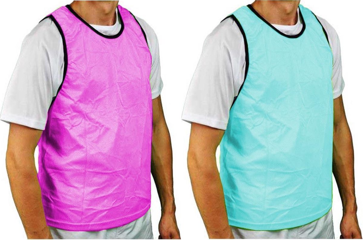 Precision Trainingshesje Bib Polyester Blauw/roze 10-14 Jaar