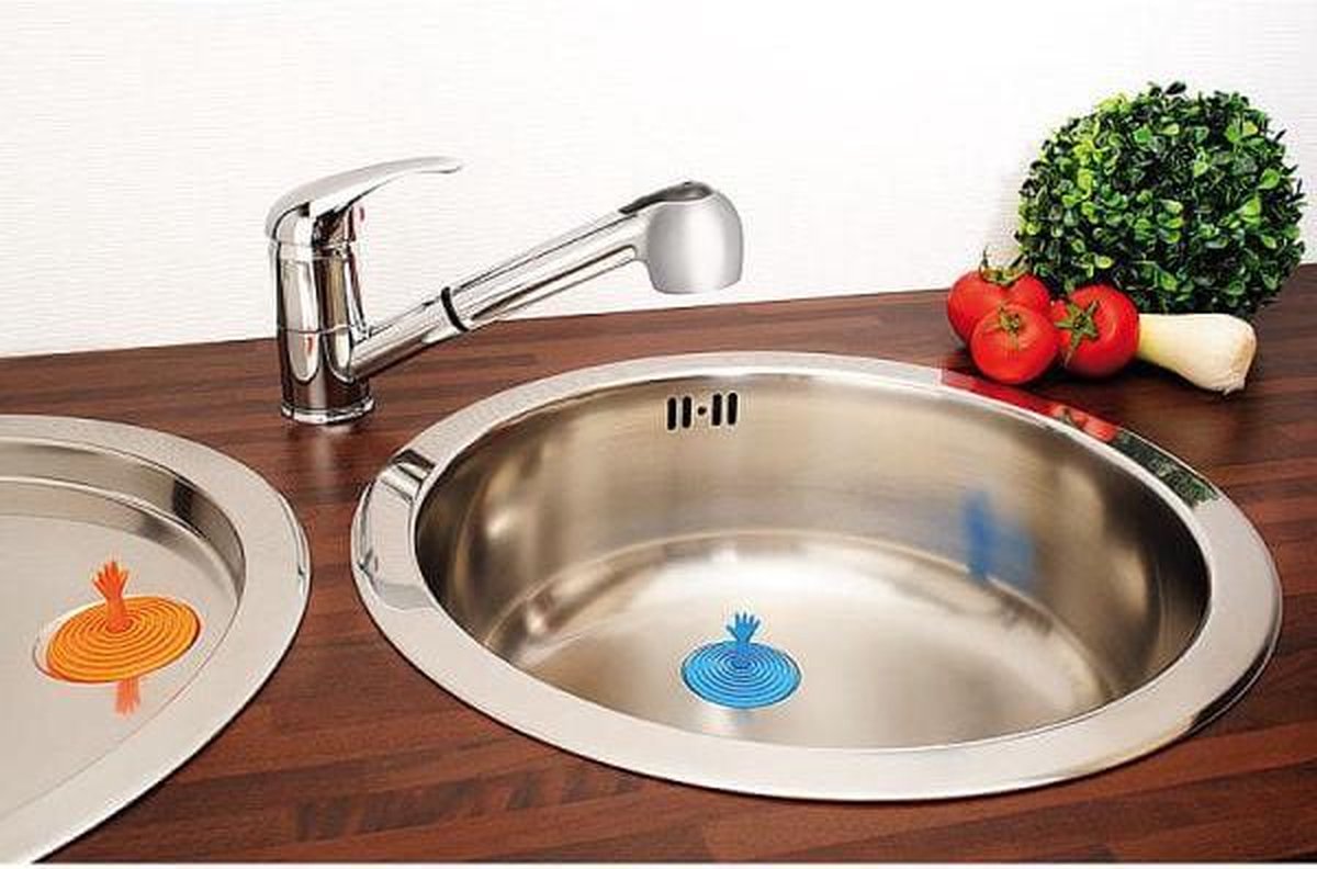 Sink stopper - Universeel -Siliconen - Gootsteenzeef - Keukenzeef - Kleur assorti