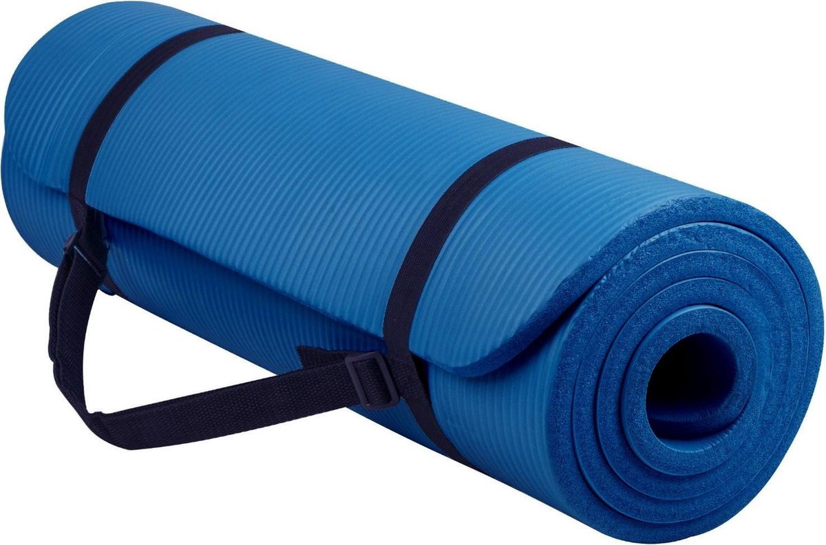 Sportbay - Fitnessmat - 180 cm x 60 cm x 1.6 cm - Blauw