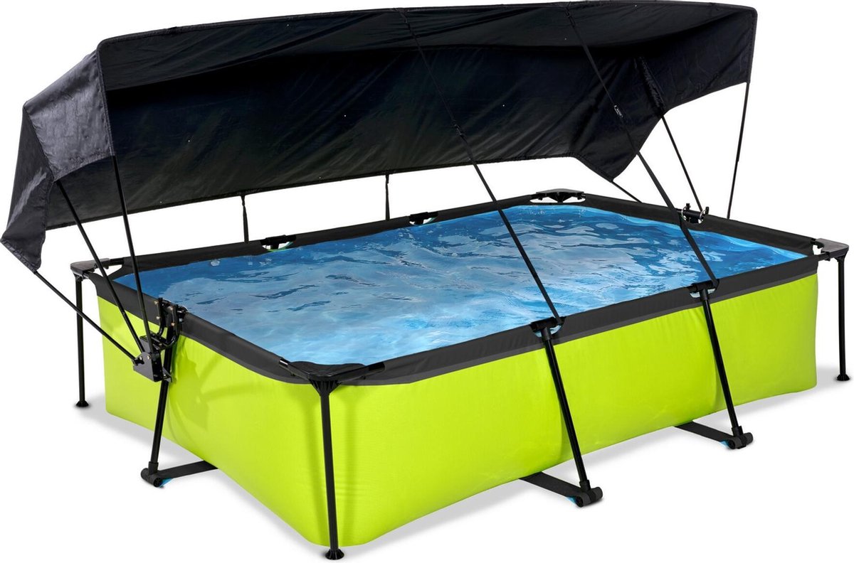 EXIT Lime zwembad 300x200x65cm met schaduwdoek en filterpomp - groen