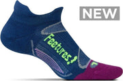 Feetures - Elite Merino Cushion No Show Tab - Navy Reflector Small