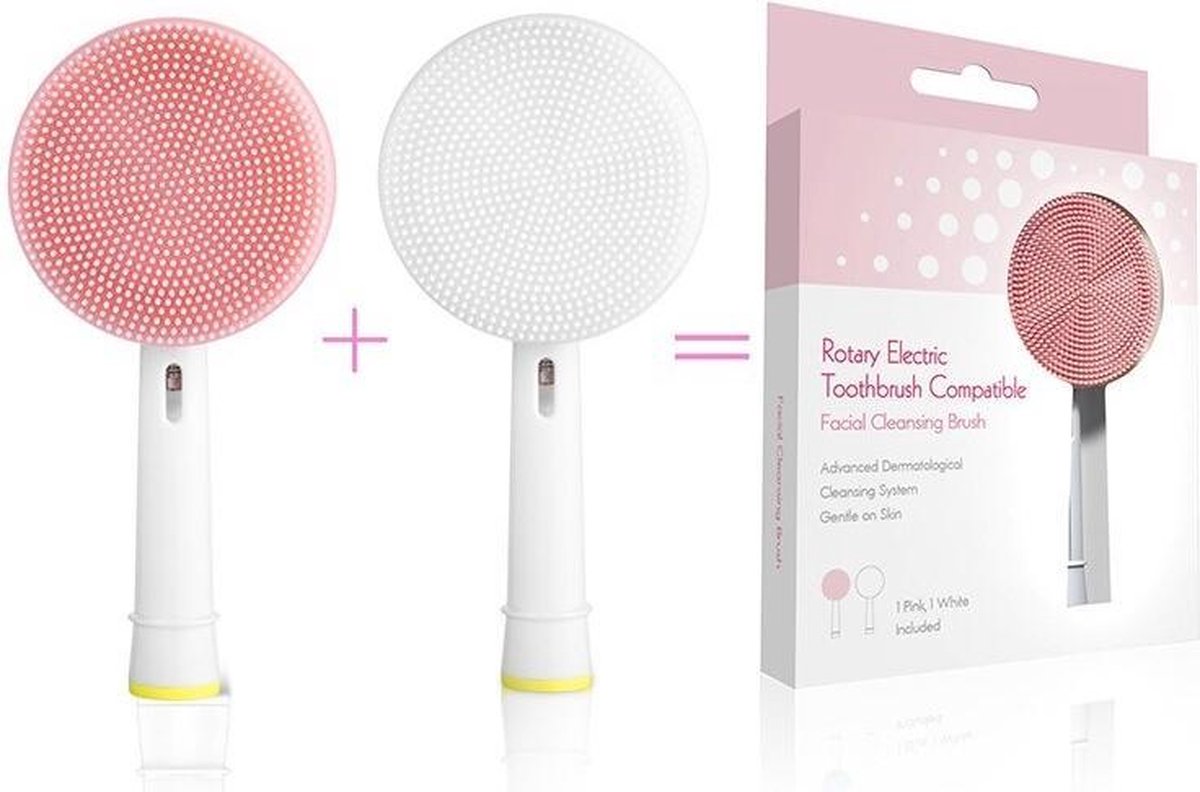 WiseGoods - Gezichtreiniging Opzetstukjes Oral B - Gezichtreiniging Opzetborstels - Gezichtsreiniger - Roze en Wit - 2 stuks