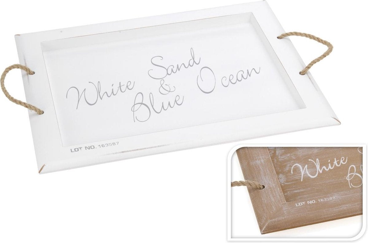 Dienbladen Dienbladset white sand and bleu ocean