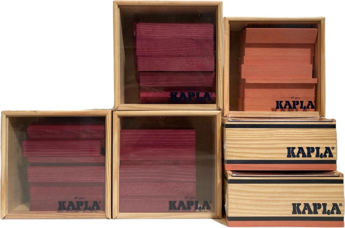 Kapla Aanbieding 6 x 40 Stuks  3x rose 3 x pruim