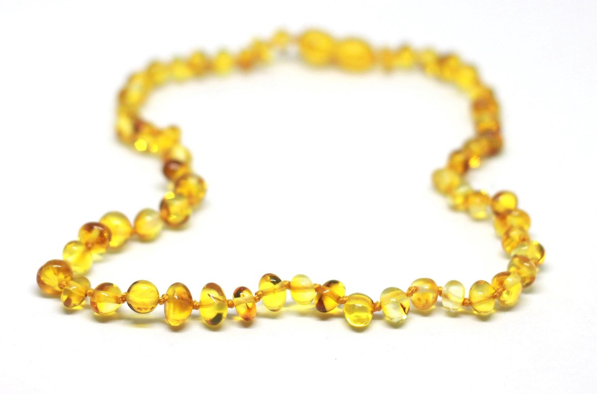 Barnsteen babyketting - Honey| Amber | Pijnstillende werking bij doorkomende tandjes |  Handgemaakt | Gratis verzending | Kidzstore.eu