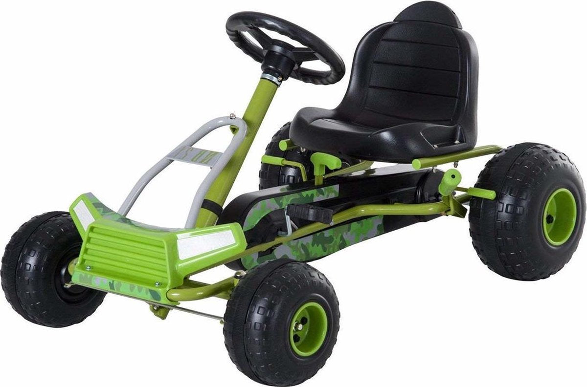 HOMCOM Trapauto Go Kart groen