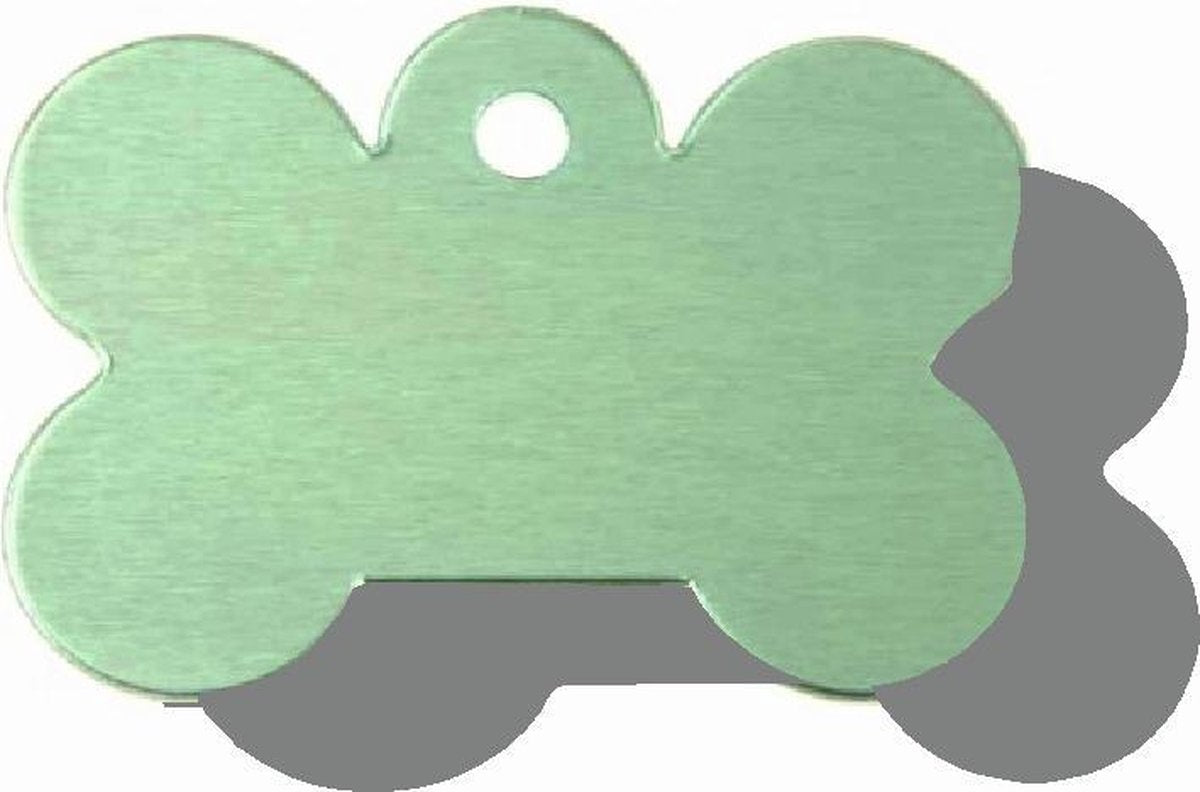 Hondenpenning groot groen | 2 zijden graveren | 40x28 mm