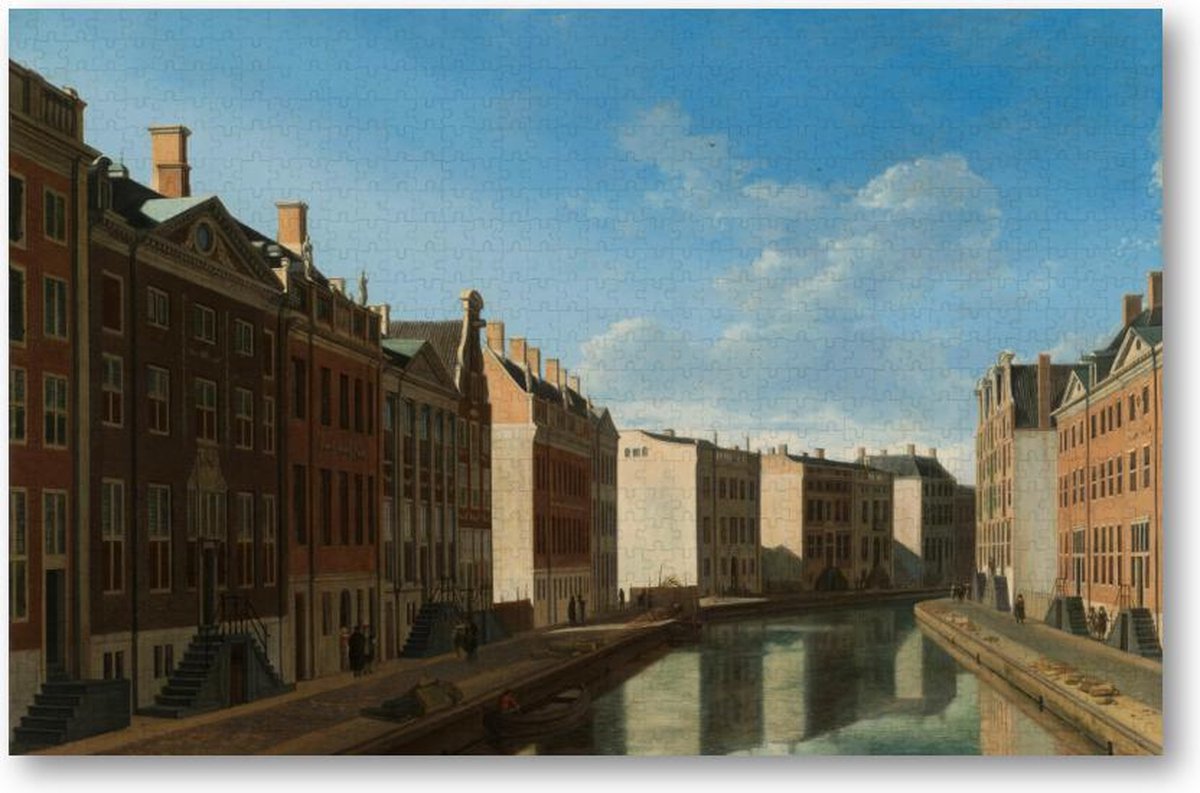 Gezicht op de Gouden Bocht in de Herengracht - 1000 Stukjes puzzel voor volwassenen - Gerrit Berckheyde - Meesterwerken
