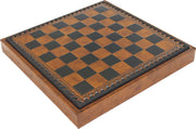 Schaakbordbox zwart bruin - 28x28 cm
