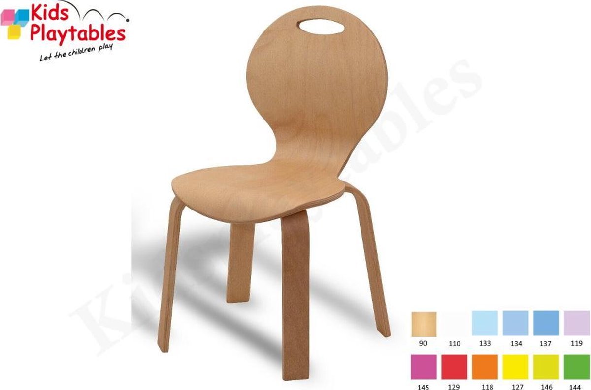Kinderstoeltje hout naturel gelakt- Kinderzetel - H 31 cm - Stoeltje voor kinderen - Peuterstoeltje - Kinderstoeltje - houten stoeltje voor kinderen