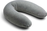 Mjuka Voedingskussen Nicky Velours | Incl. Voedingskussenhoes | Polyester Vulling | Babykussen Grijs | 100% Nederlands Product | 180 cm