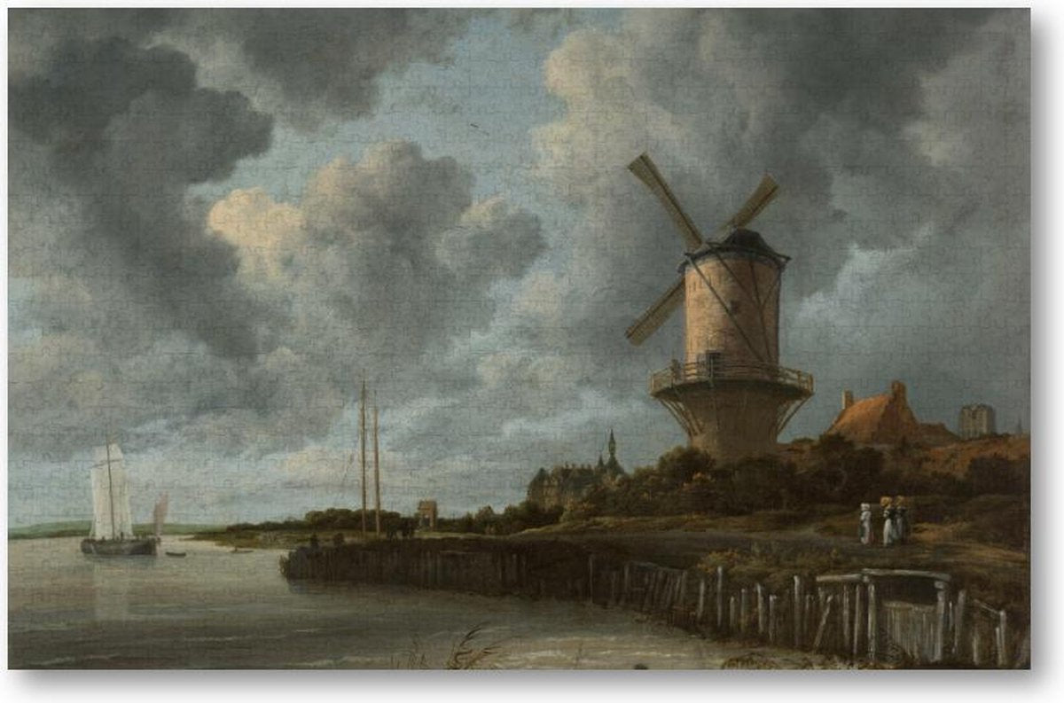 De molen bij Wijk bij Duurstede - 1000 Stukjes puzzel voor volwassenen - Jacob Isaacksz van Ruisdael - Meesterwerken - Landschap