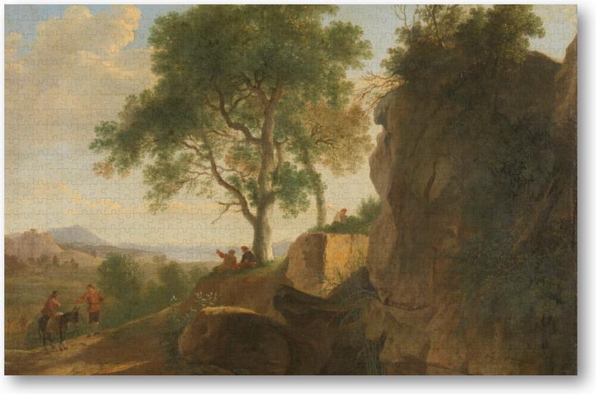 Italiaans landschap met een waterplas - 1000 Stukjes puzzel voor volwassenen - Herman van Swanevelt - Meesterwerken