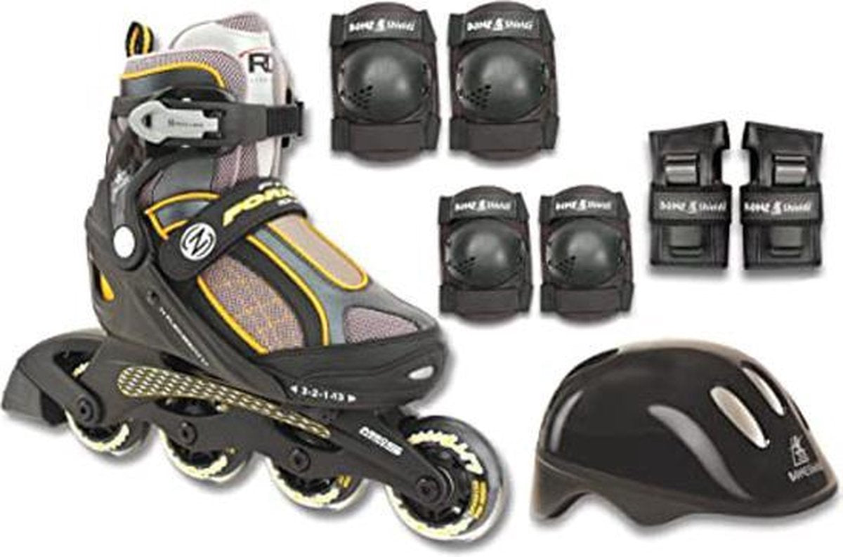 Rollerderby Combo Pro 90 set maat 34-38 zwart/geel
