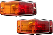 Dubbelbrander met oranje / rood glas - set 2 stuks