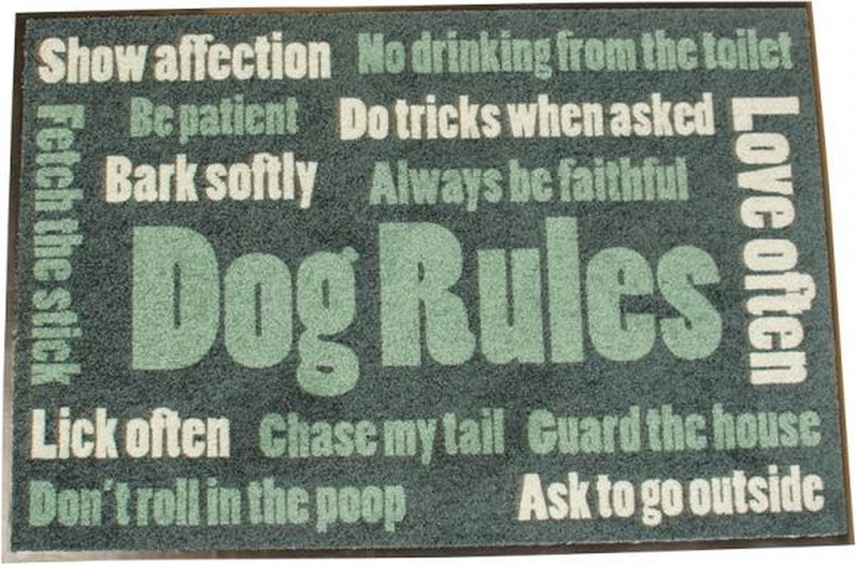 Duvo+ Vloermat indoor dog rules 120x80cm