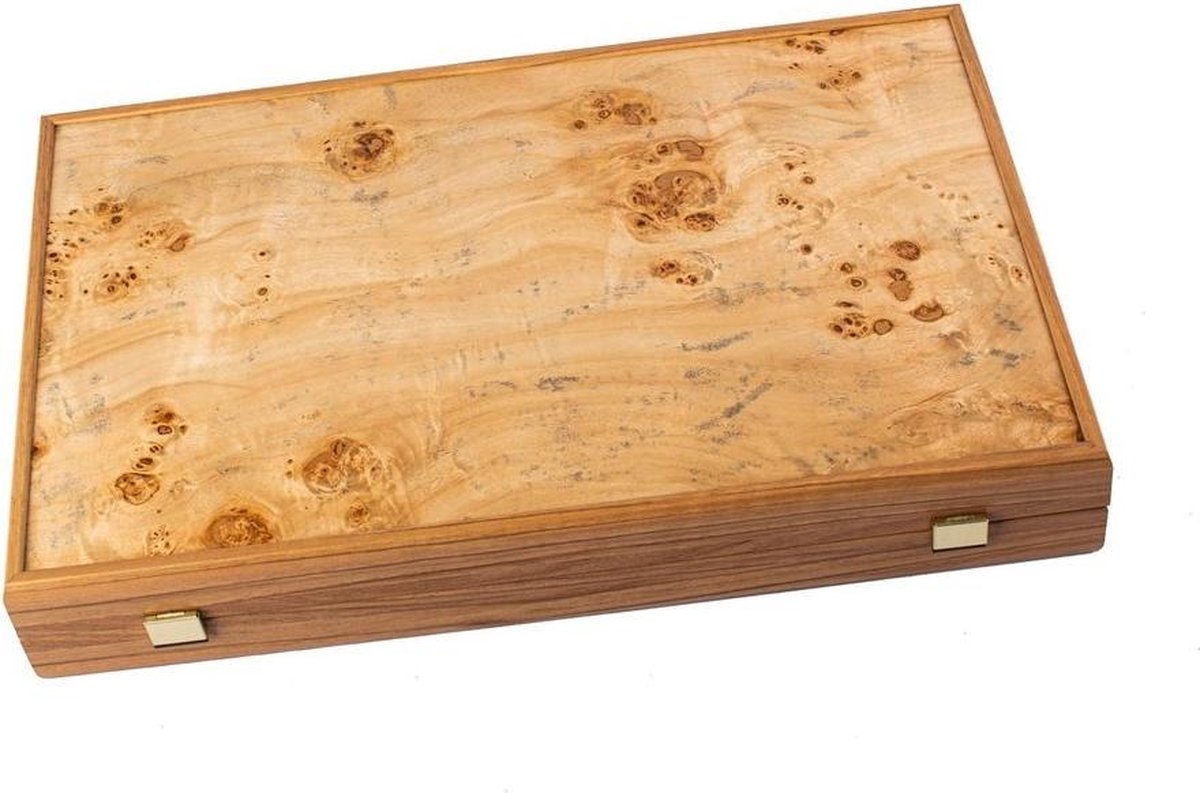 Lupo Burl Backgammon Set - Luxe - 38x23cm -> 38x46cm - Superluxe Top Kwaliteit Klasse en Geweldig