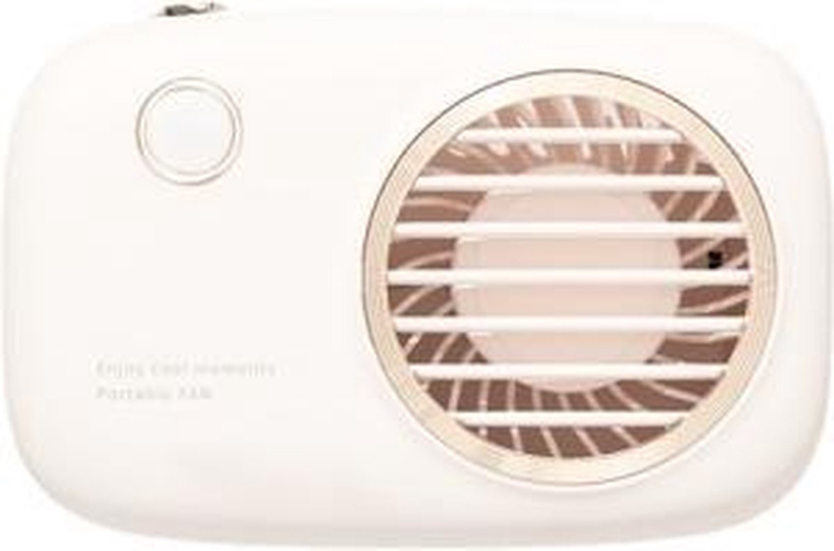 YJ191042 Luie hangende nekventilator draagbare draagbare miniventilator voor buiten (wit)