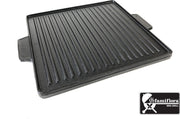 Universele gietijzeren contactplaat - bakplaat - grillplaat - grillrooster 38x38cm