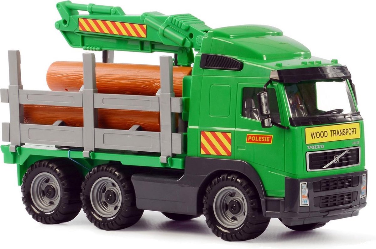 Polesie Volvo houttransportvrachtwagen 45x19x25 cm groen 1450653