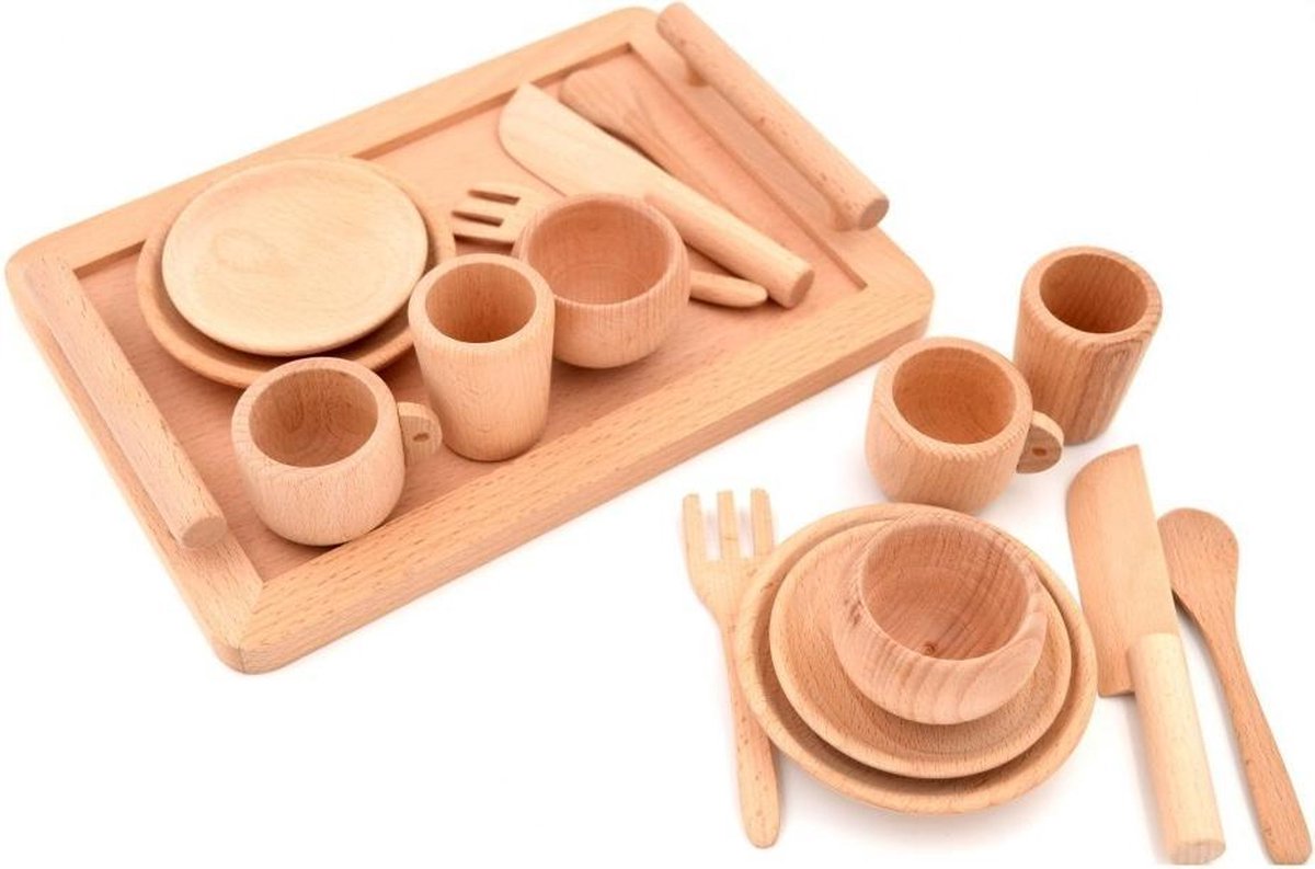Houten Thee Set
