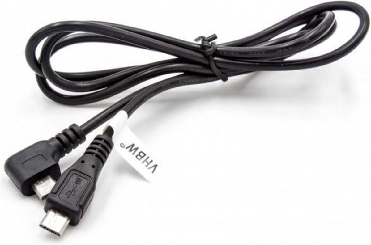 VHBW USB Micro B naar USB Micro B OTG oplaadkabel - USB2.0 - tot 1A / zwart - 1 meter