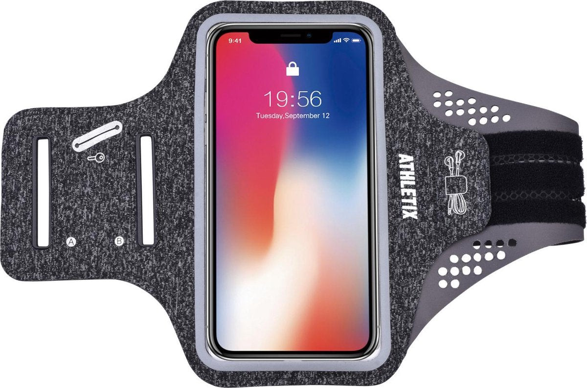 Grijze Premium Sportarmband - Universele Hardloop Armband - iPhone