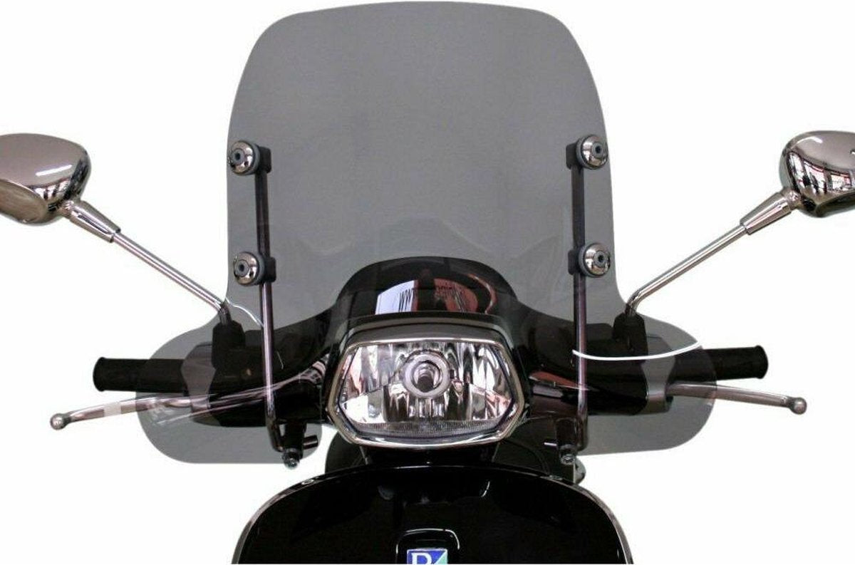Windscherm Faco Vespa Sprint Smoke vanaf bj. 2014 5/125cc inclusief chromen bevestigingsmaterialen