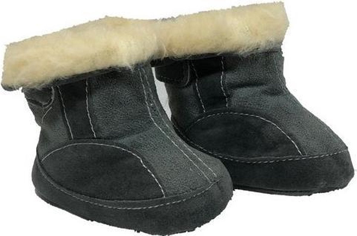 La Petite Couronne Babylaarzen Suedine Klittenband Grijs Maat 16/17
