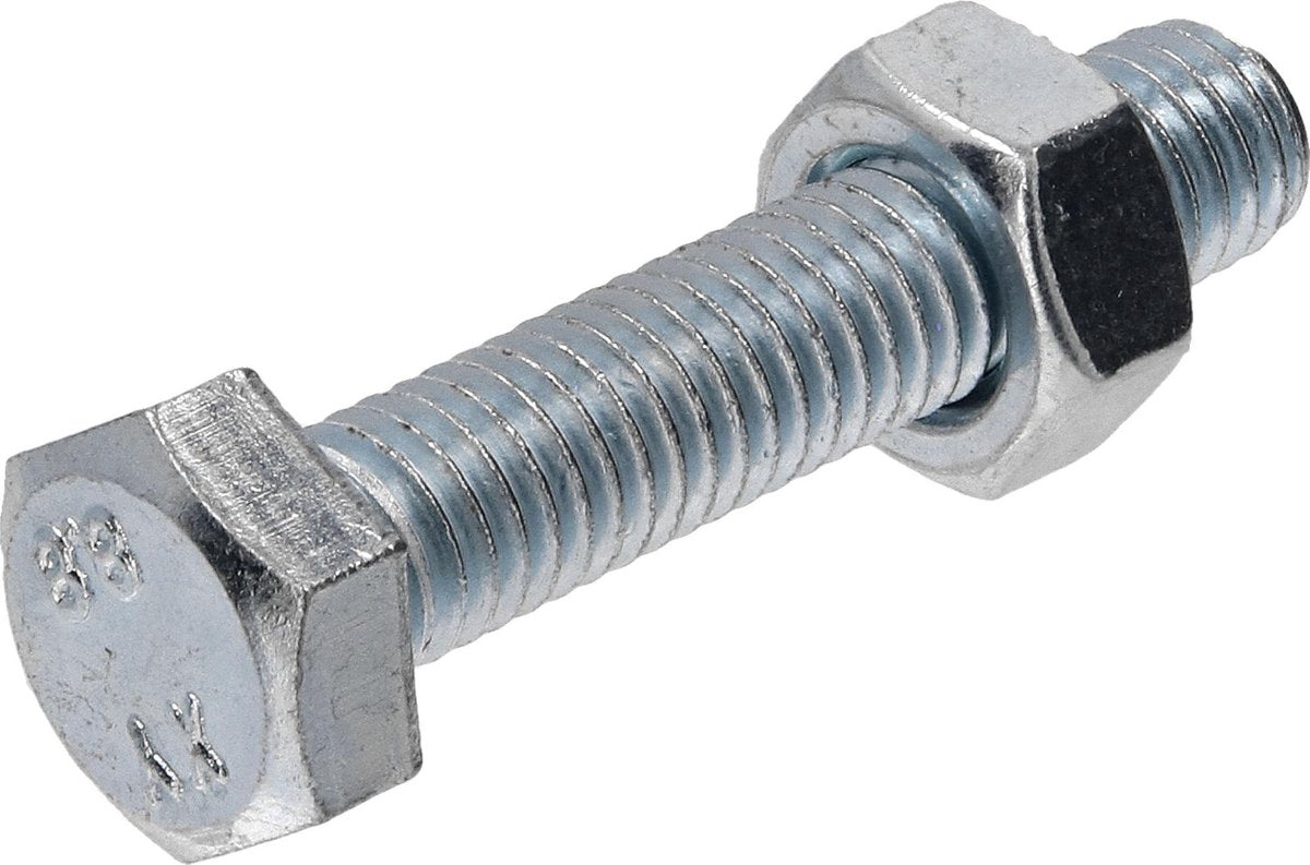 Zeskantbout met moer M8x40 per 30 gegalvaniseerd