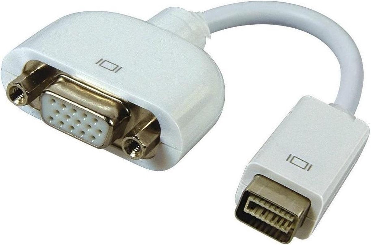 Coretek Mini DVI (m) naar VGA (v) adapter / wit - 0