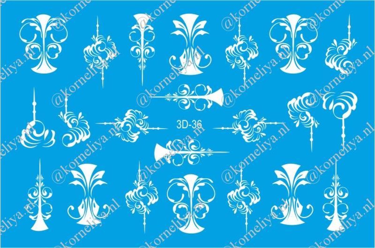 Korneliya 3D Waterdecal - 3D 036 White