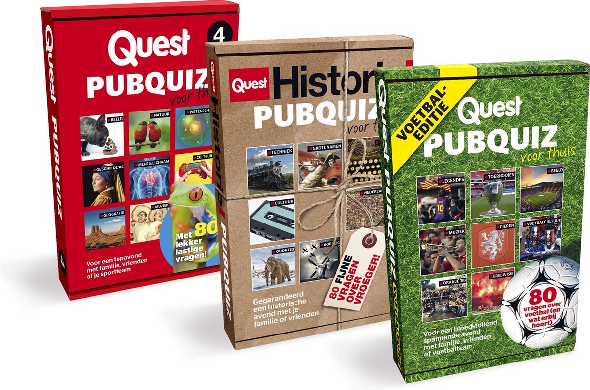 Quest Pubquiz voor Thuis set met deel 4-Historie-Voetbal