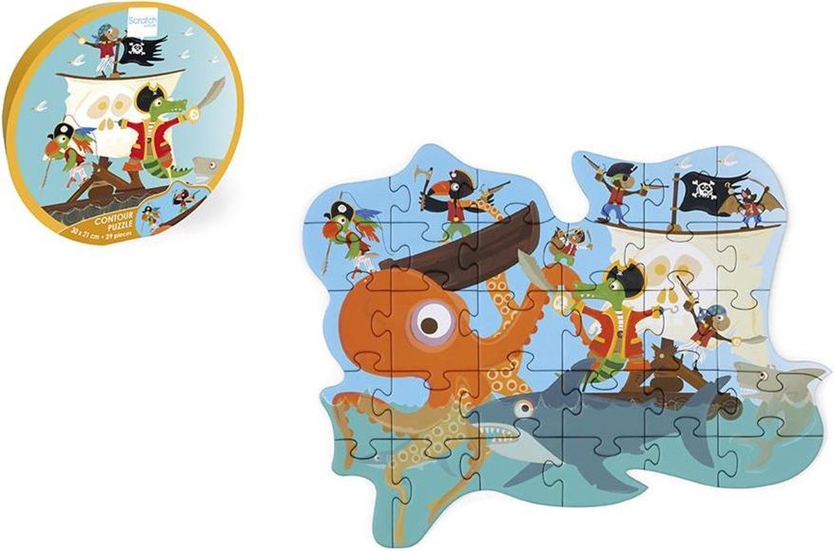 Scratch Legpuzzel Piraat Junior 30 X 21cm Karton 29-delig