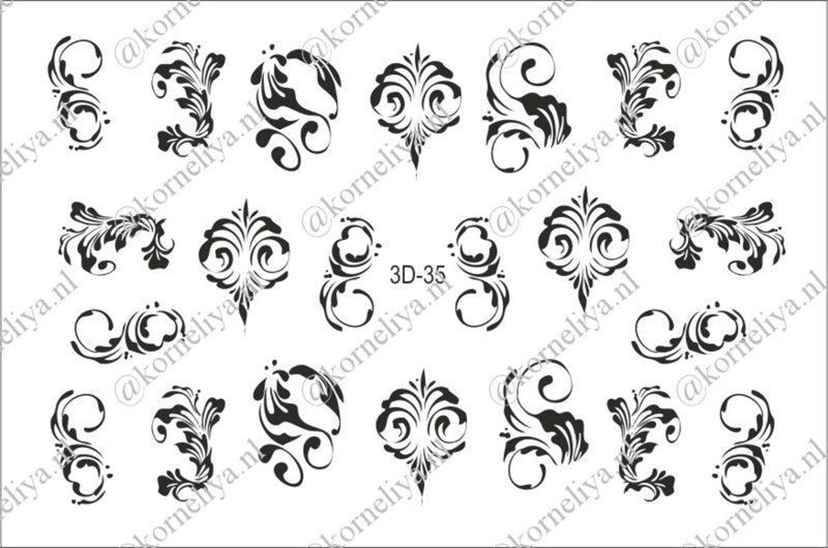 Korneliya 3D Waterdecal - 3D 035 Black
